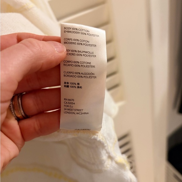 Free People Persuasion Embroidered Peasant Top Boho Oversized Ivory Yellow - Picture 5 of 6